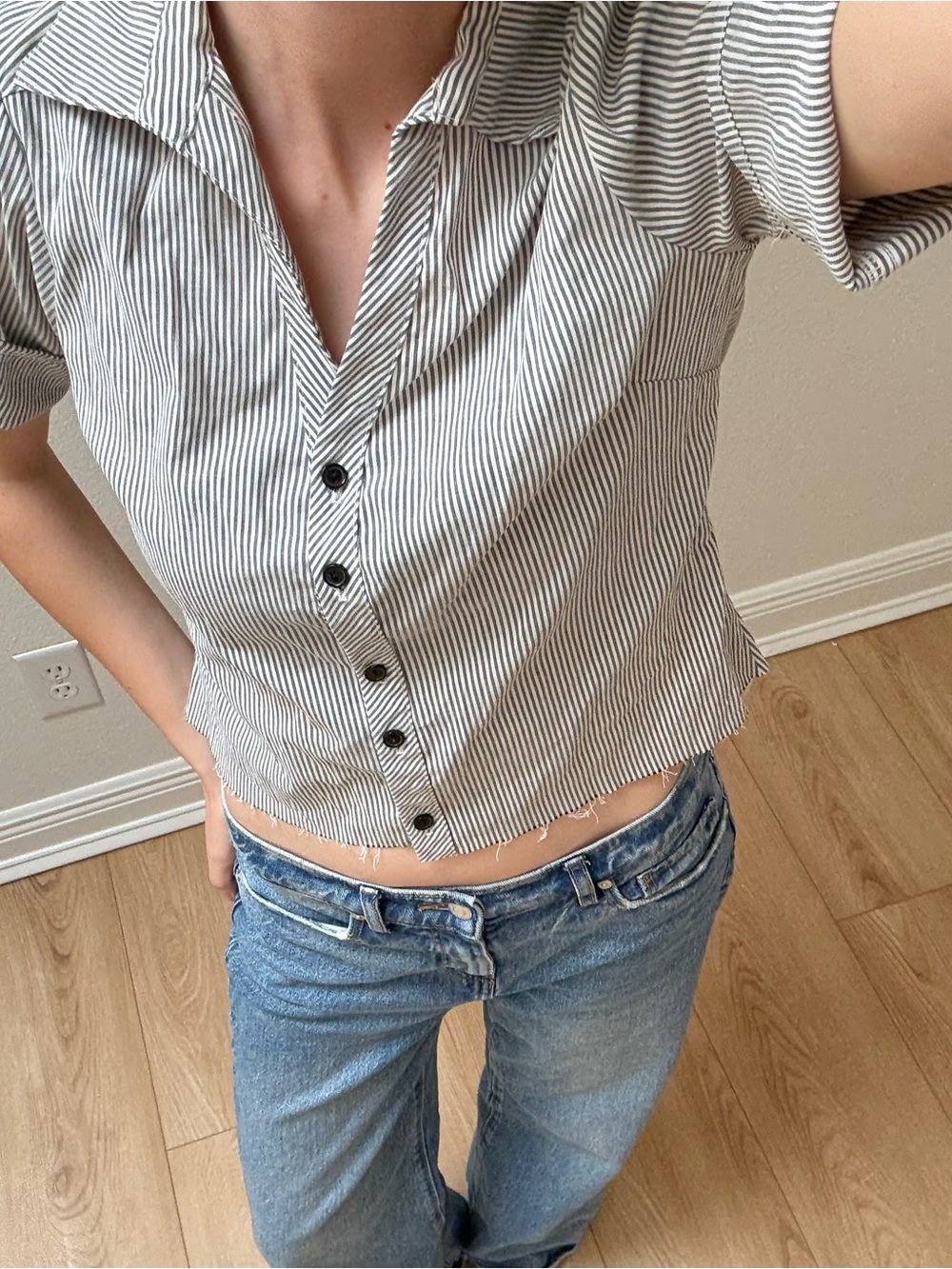 Striped Button-Up Shirt